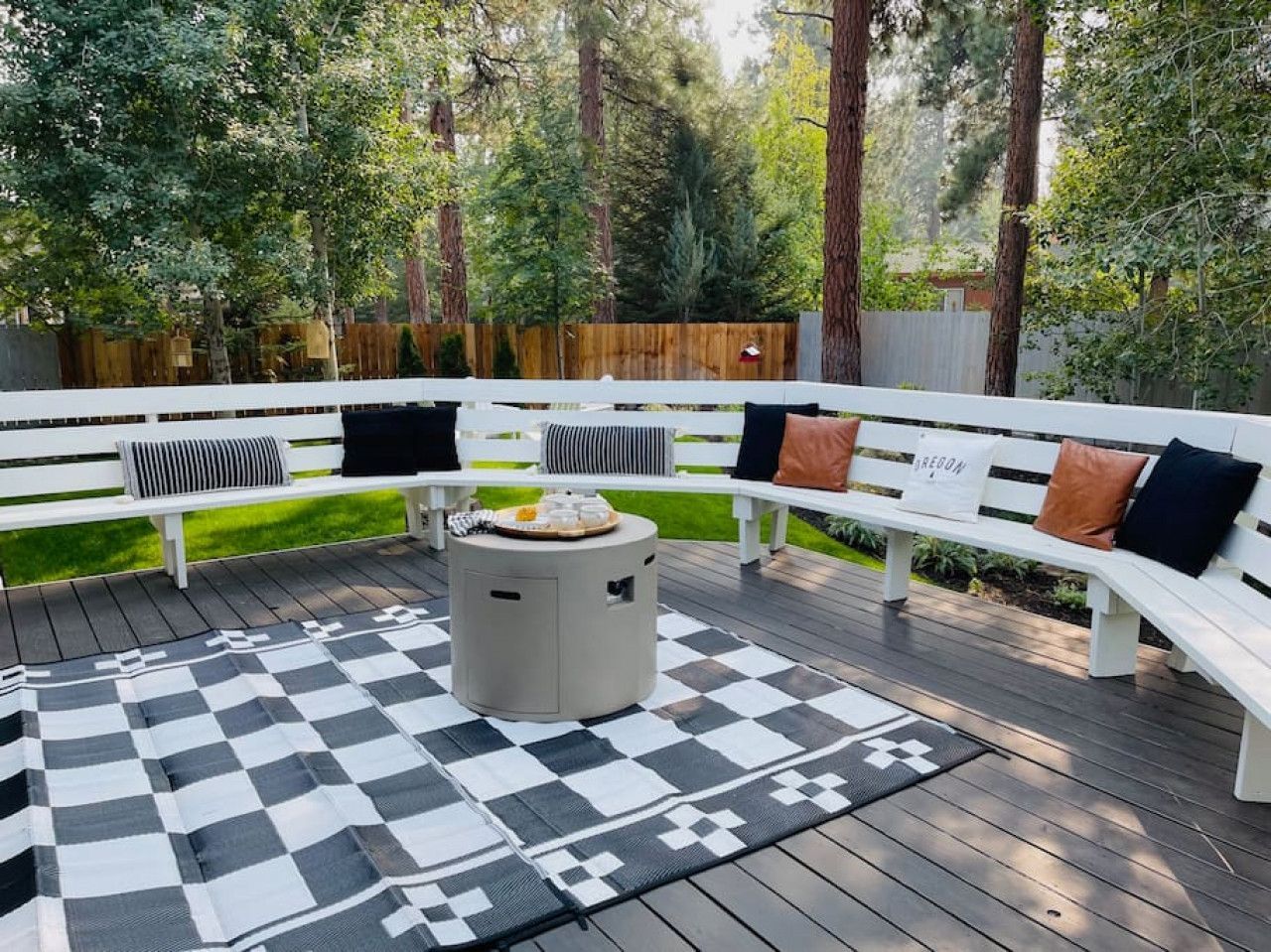 A fire pit in a vacation rental home