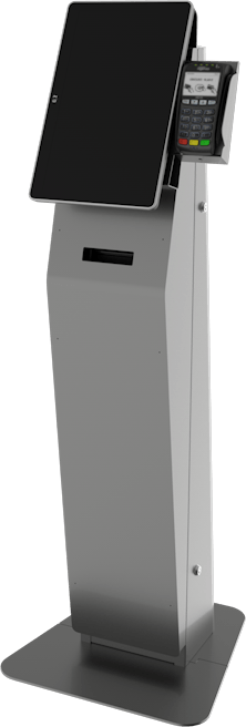 the Austin Payment Kiosk model in silver with a 15