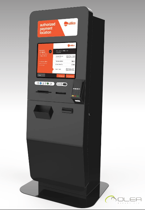 A Black colored Large custom built payment kiosk