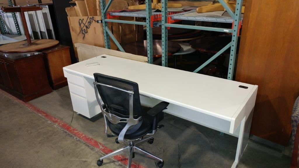 Used Office Tables — White Desk with Chair in Fort Wayne, IN