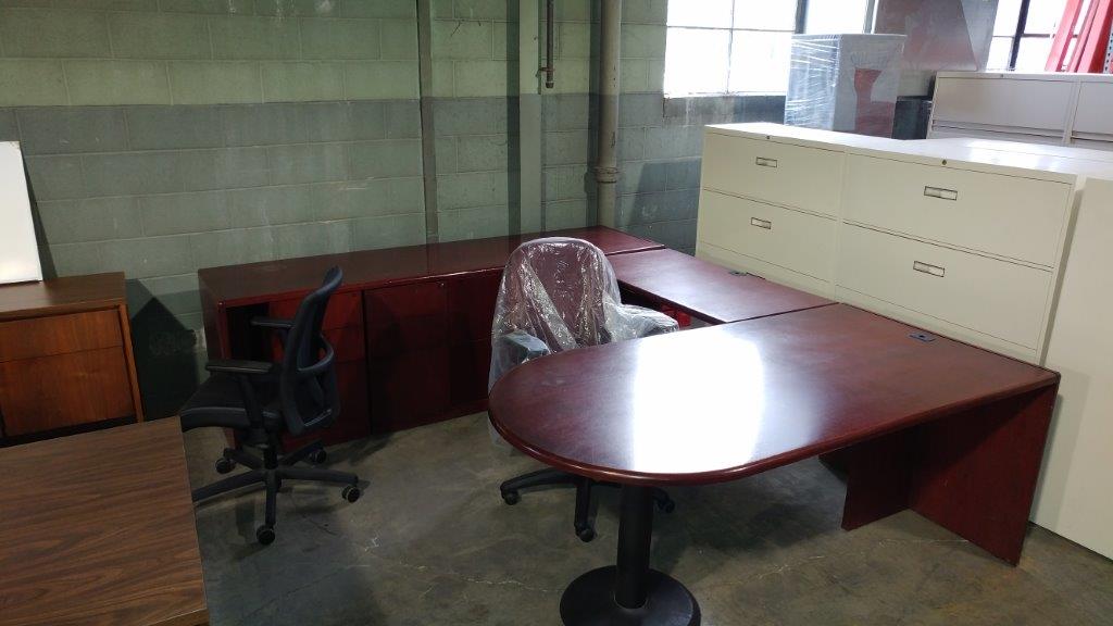 Used Office Desk Furniture — Desk with Round Corners in Fort Wayne, IN