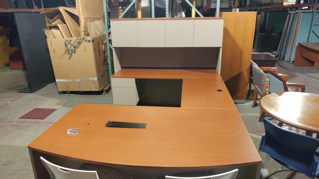 Used Waiting Room Desks — U Shaped Desk with Round Corners in Fort Wayne, IN