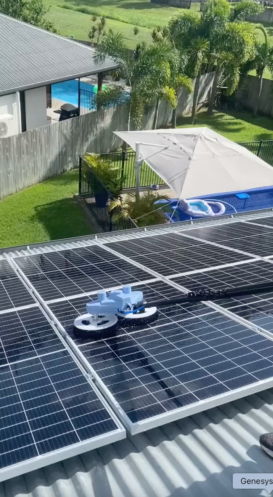 Solar Panels on an orange Roof — Pain in the Glass Window Cleaning in Cannonvale, QLD