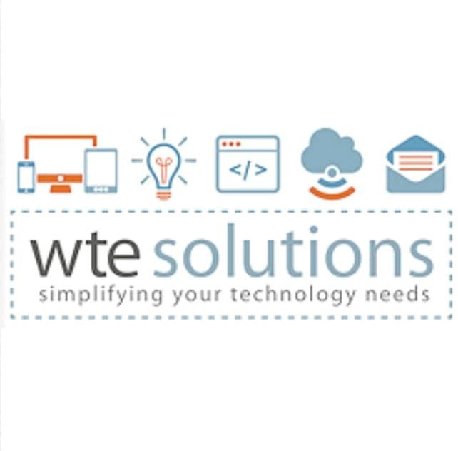 A logo for wte solutions simplifying your technology needs