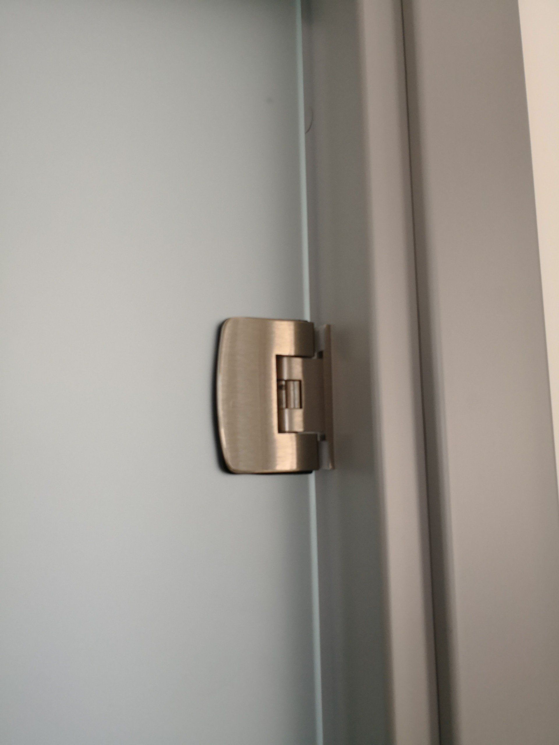 porta in vetro temperato con cerniera in acciaio