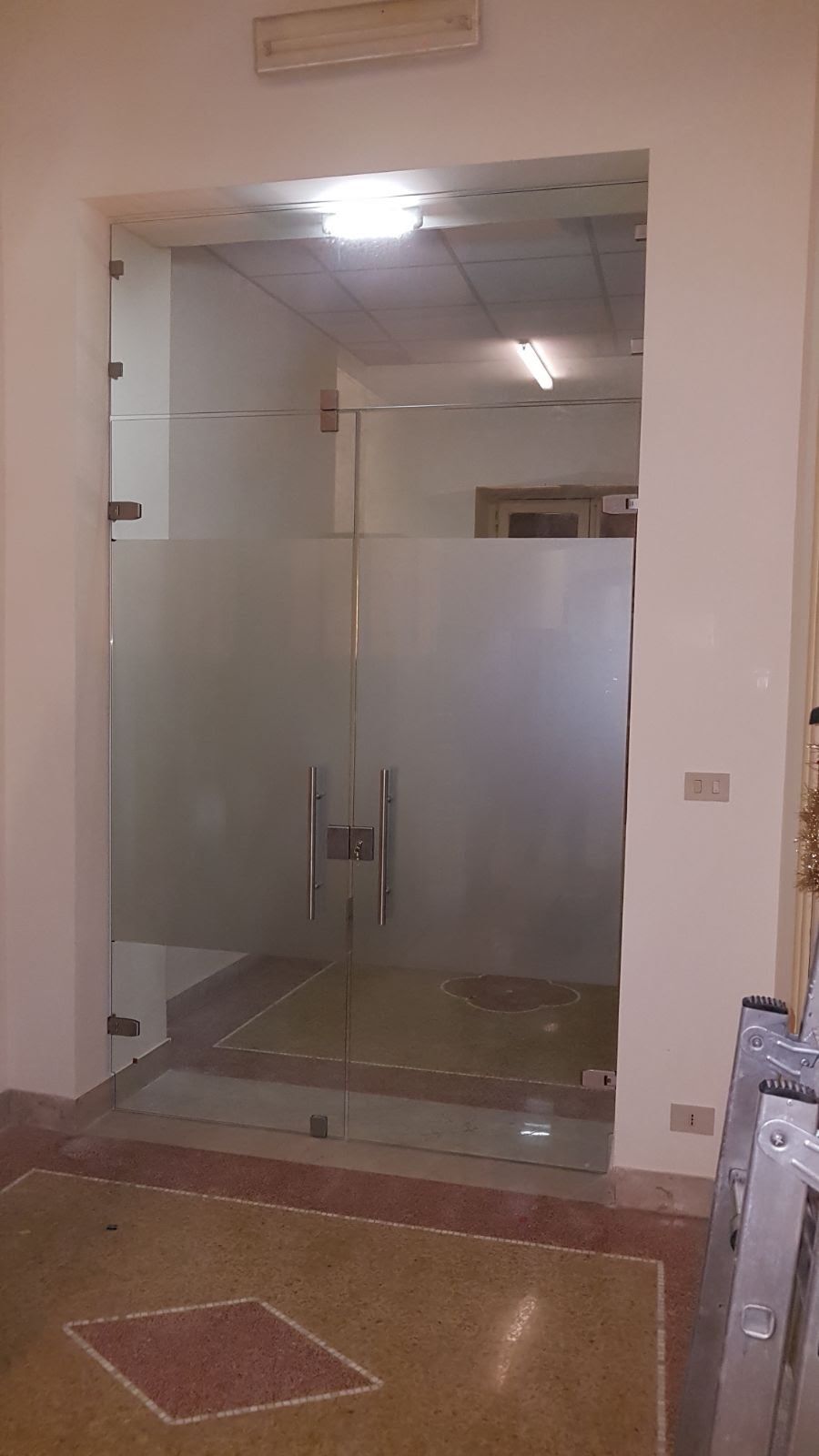 doppia porta per interni in vetro temperato