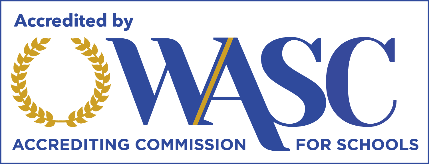 Logo for WASC Accrediting Commission for Schools, featuring a blue 