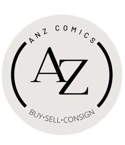 A logo for AnZ Comics - buy, sell and consign.