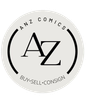 A logo for AnZ Comics - buy, sell and consign.