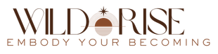 wild rise logo with the text: wild rise, embody your becoming