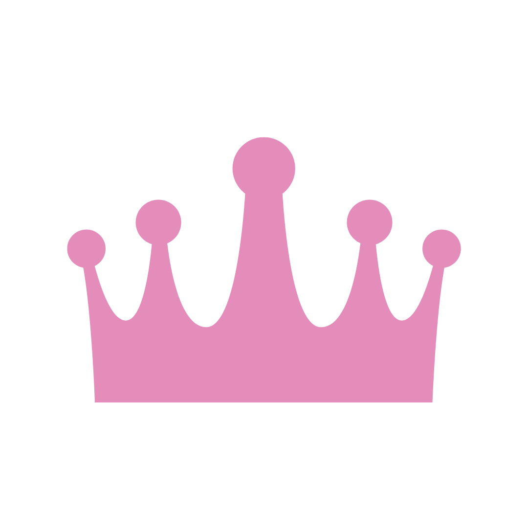 A pink crown is on a white background.