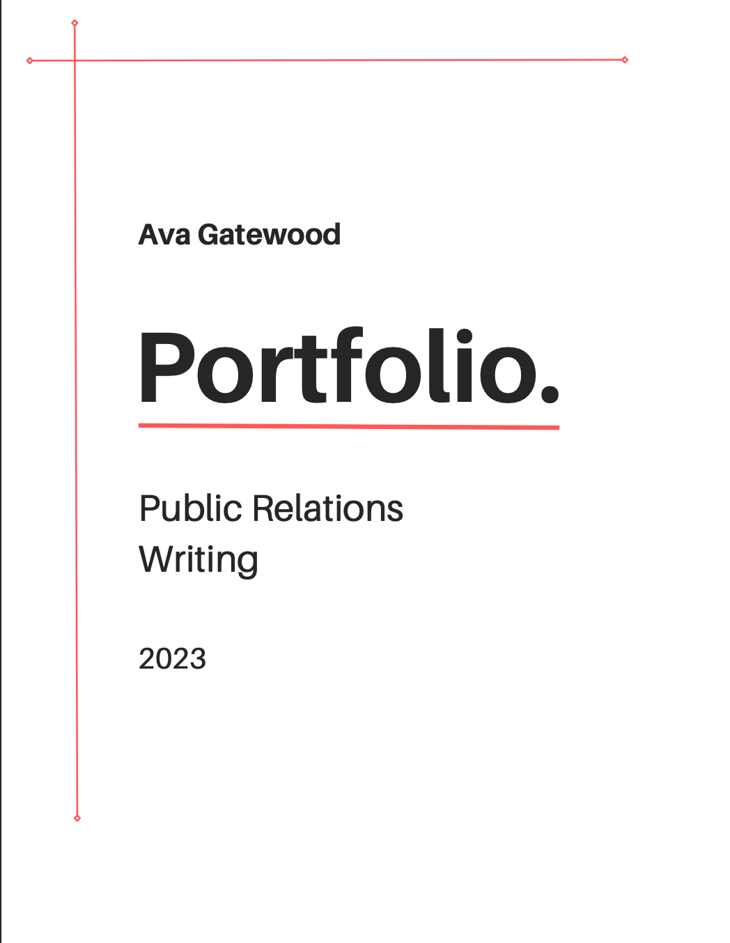 It is a portfolio for public relations writing.