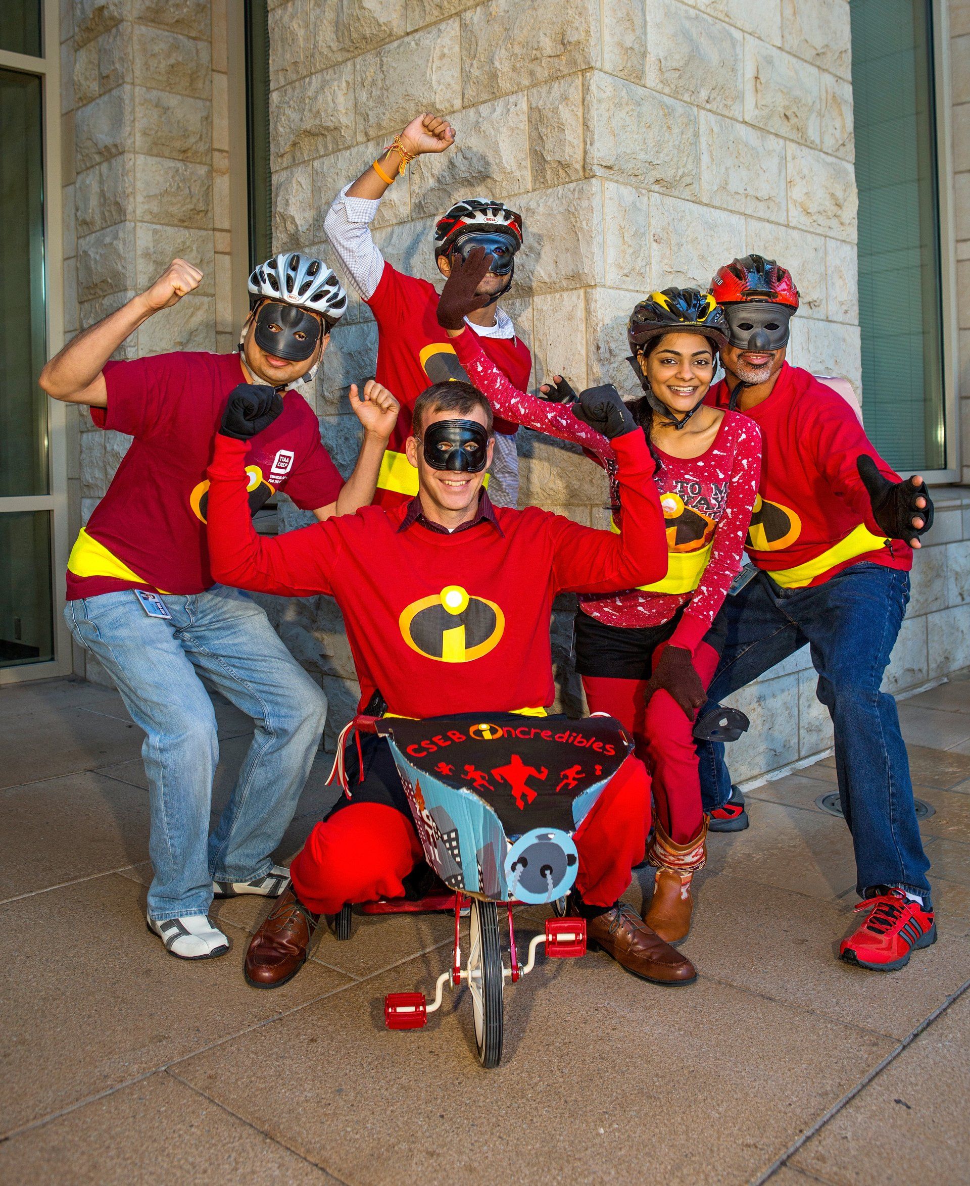employee spirit day activity with people in costume