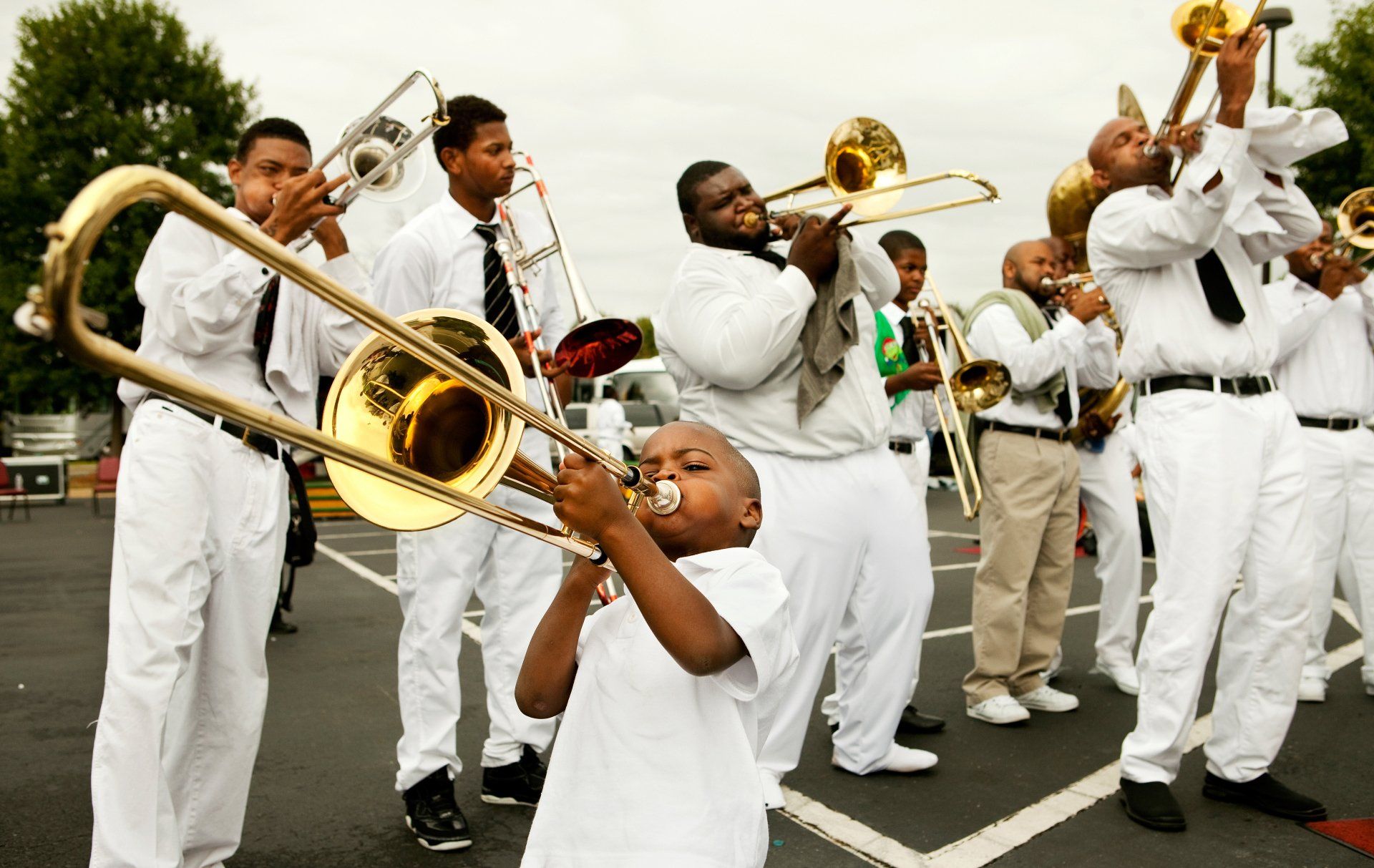 musicians play at a baptism
