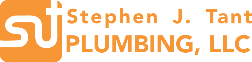 Stephen J. Tant Plumbing text logo in orange