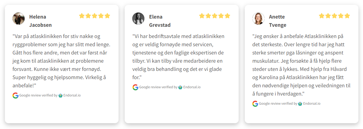 Anmeldelser av bedriftsavtale ved Atlasklinikken