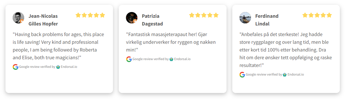 Anmeldelser av massasje ved Atlasklinikken