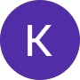 The letter k is in a purple circle on a white background.