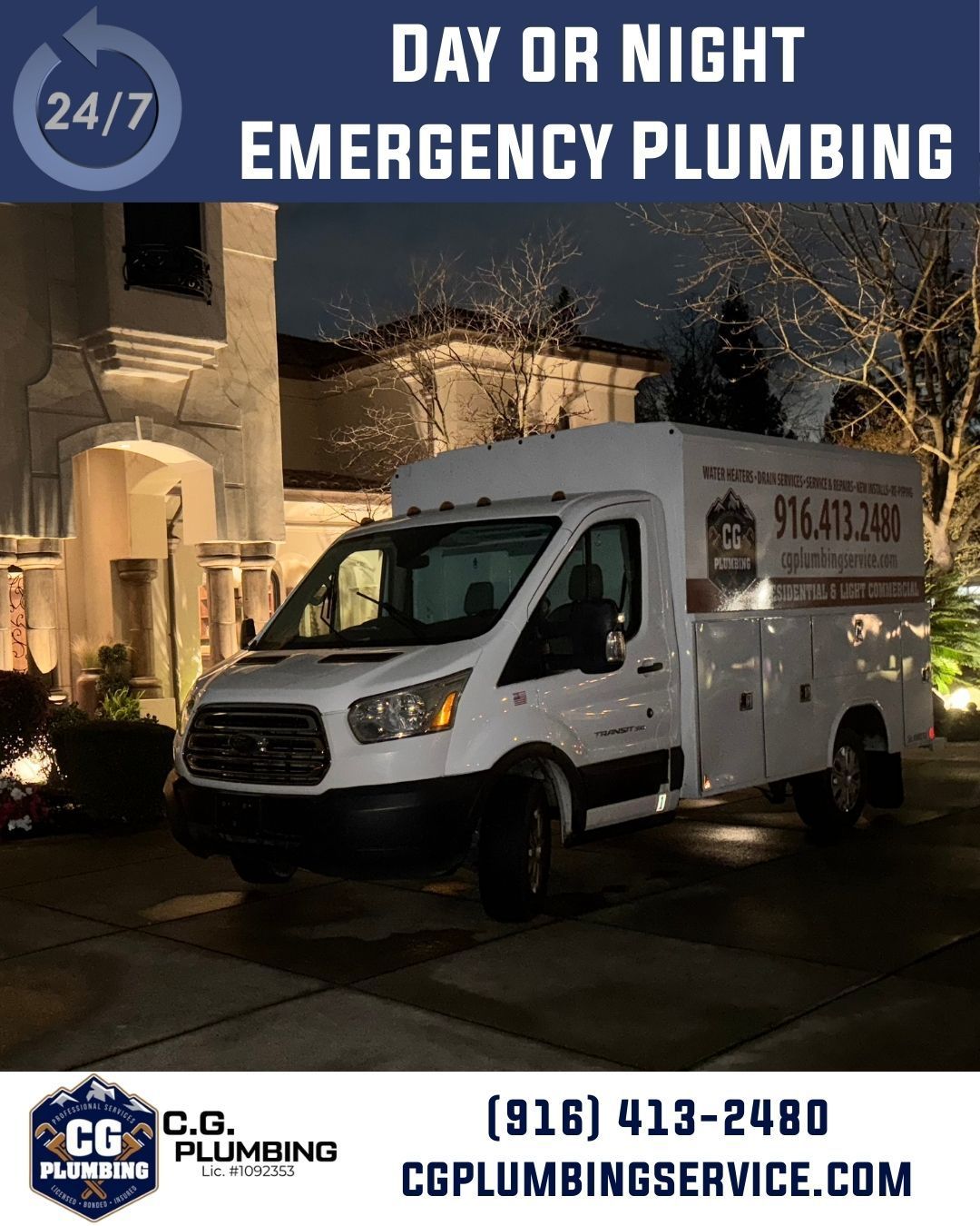 cg plumbing service truck
