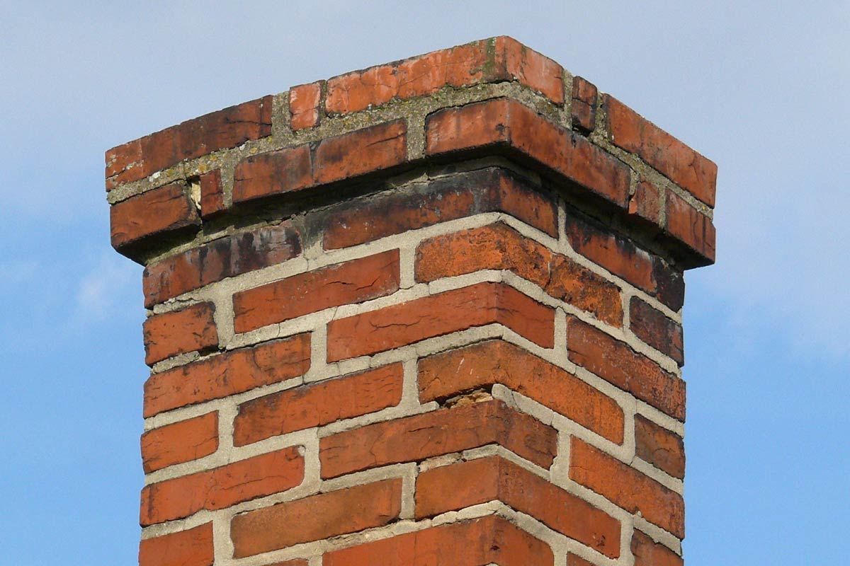 Closeup On A Brick Chimney