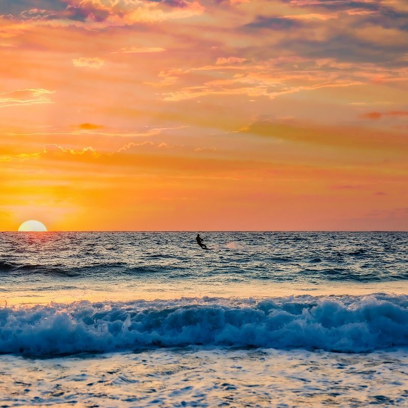 Witness the mesmerizing power of a Cape Verde sunset over the Atlantic Ocean. The sky explodes in an intense, fiery orange glow, reflecting beautifully on the tranquil waters. This stunning view captures the quintessential peaceful evening atmosphere of the islands. Inspiration Africa specializes in designing your bespoke, tailor-made trip to Cape Verde and other incredible destinations across Africa. Plan your next unforgettable island escape and ocean holiday with us!