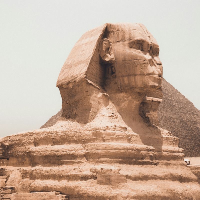 Experience the timeless grandeur of Egypt with this iconic image of the Great Sphinx of Giza. The photo captures the colossal limestone statue’s enigmatic face and majestic presence, set against the backdrop of the desert and pyramids. As one of the world’s most famous monuments, the Sphinx embodies Egypt’s ancient history, architectural brilliance, and enduring cultural legacy, offering a powerful glimpse into the civilization that shaped the Nile Valley.
Inspiration Africa designs tailor-made journeys to Egypt, giving travellers the opportunity to explore the Sphinx, the pyramids of Giza, and other extraordinary archaeological treasures, immersing themselves in the country’s rich heritage and timeless landscapes.
