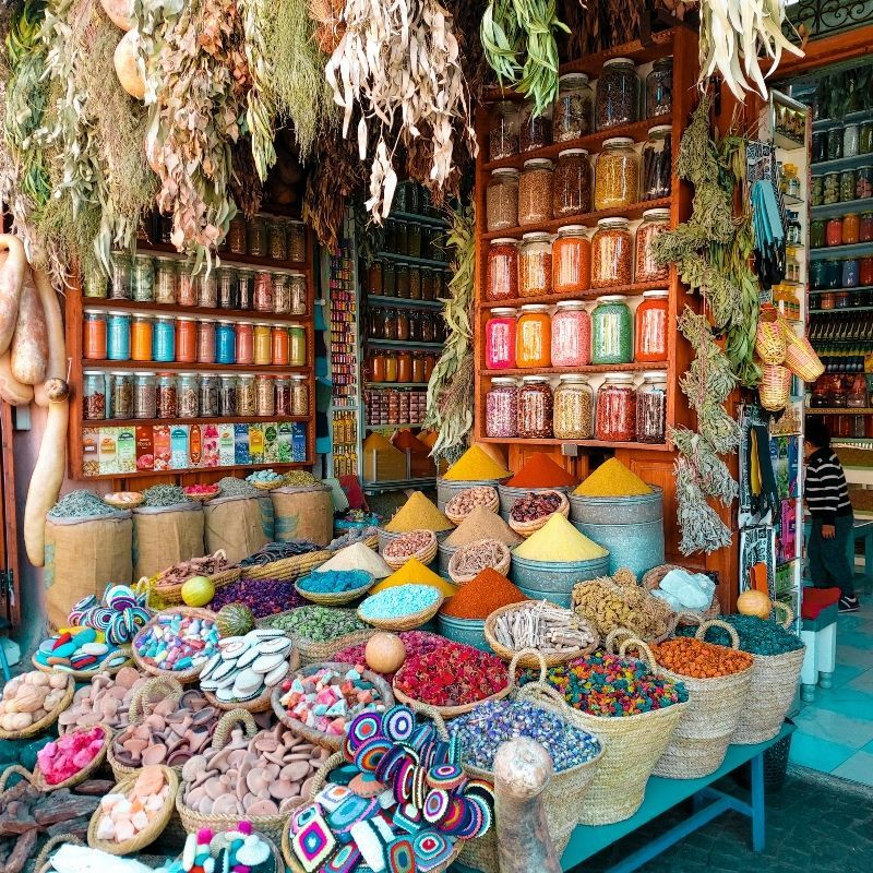 Morocco's bustling markets, or souks, are a sensory delight, offering vibrant displays of spices, textiles, and artisanal goods. In cities like Marrakech, Fes, and Casablanca, visitors can explore labyrinthine alleys filled with the aroma of saffron, cumin, and cinnamon.
