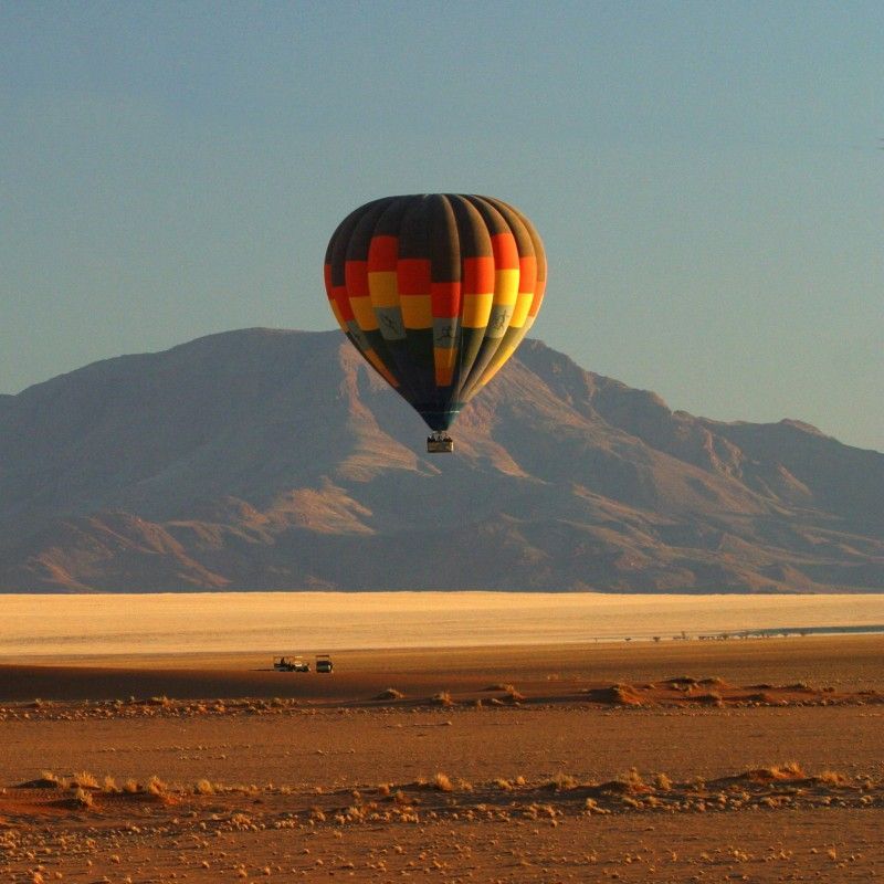 Hot air ballooning over the  endless plains of the NamibRand Nature Reserve just south of Sossusvlei.