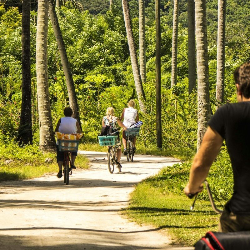 Biking around La Digue in the Seychelles is a favorite way to explore the island’s charm at a relaxed pace. With minimal traffic and scenic paths, cyclists can easily visit La Digue’s iconic beaches, like Anse Source d'Argent, and charming villages, passing lush greenery, coconut plantations, and traditional Creole architecture