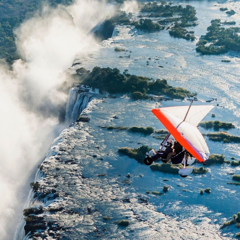 Experience  a panoramic flight over the victoria falls in a helicopter, small plane or ultra light