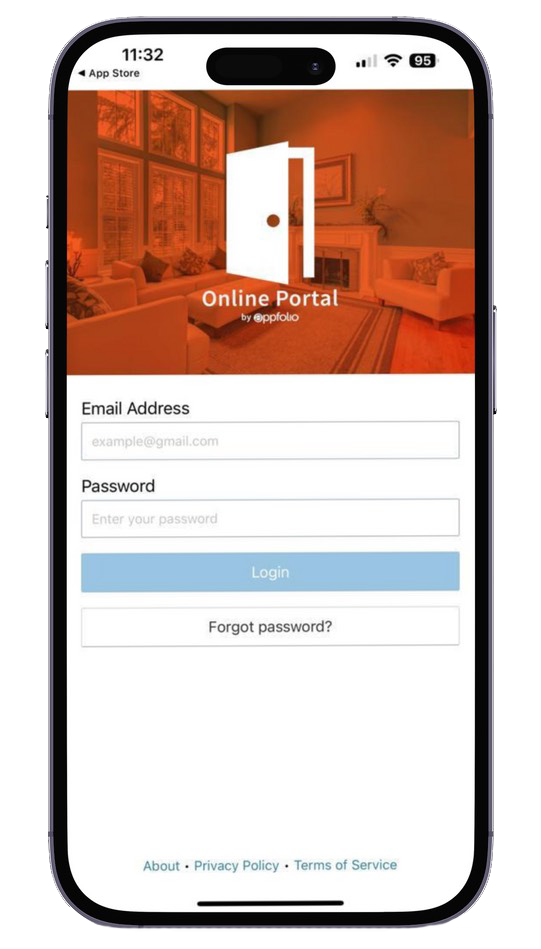 Online Portal app on iPhone
