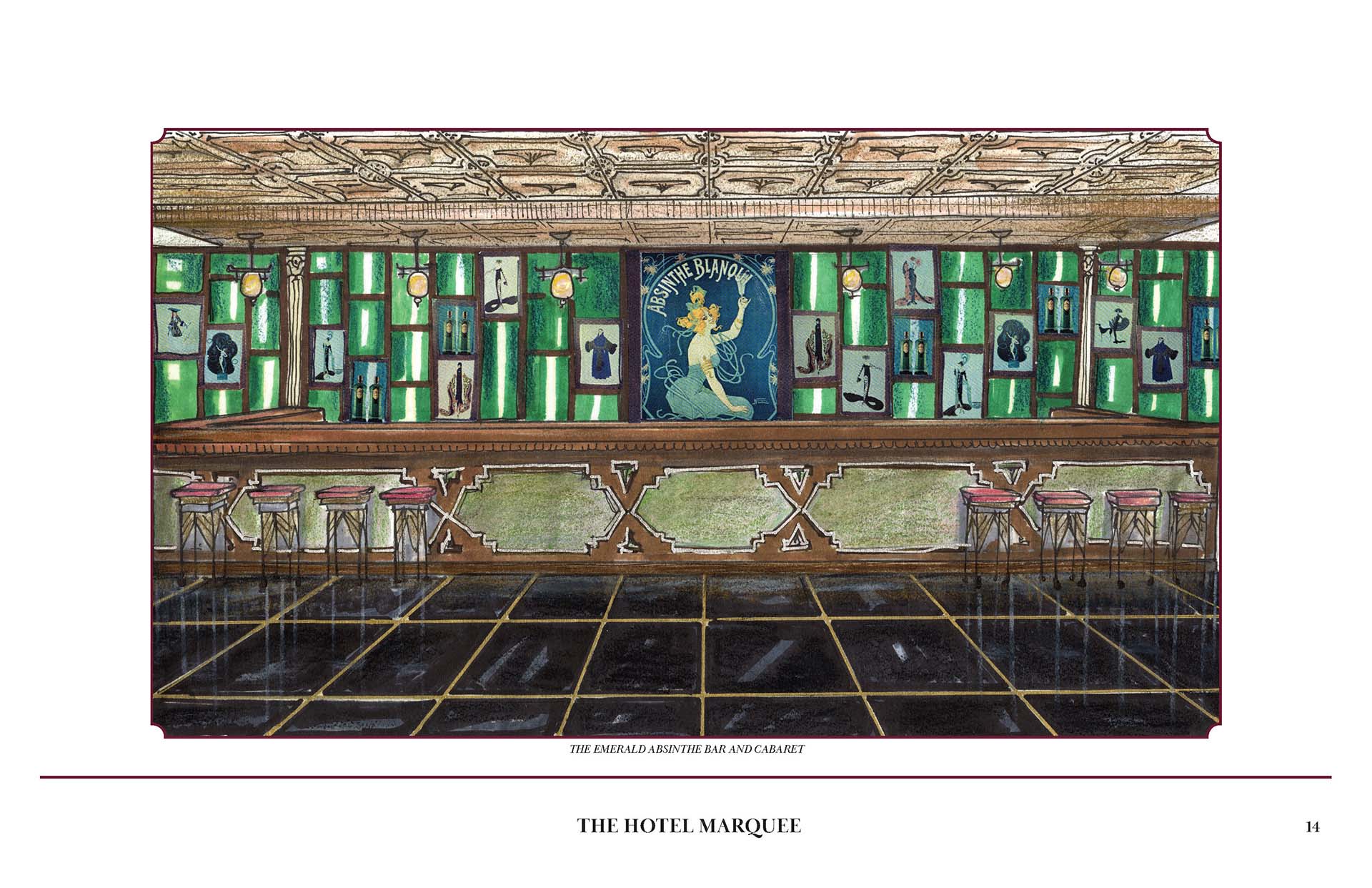 The Hotel Marquee Emerald Absinthe — Oakland, CA — Gaslight Interiors