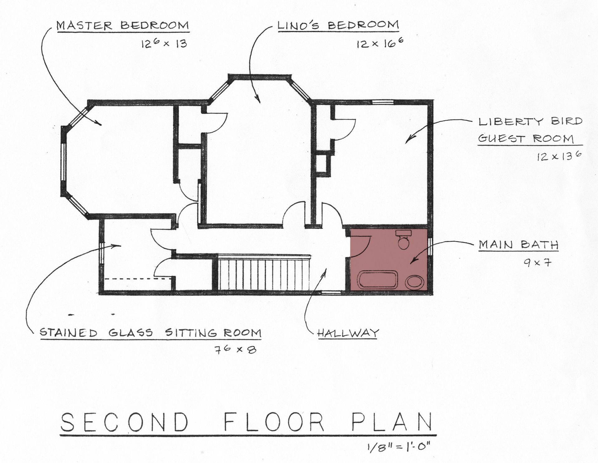 Main Bathroom Floor Plan — Oakland, CA — Gaslight Interiors