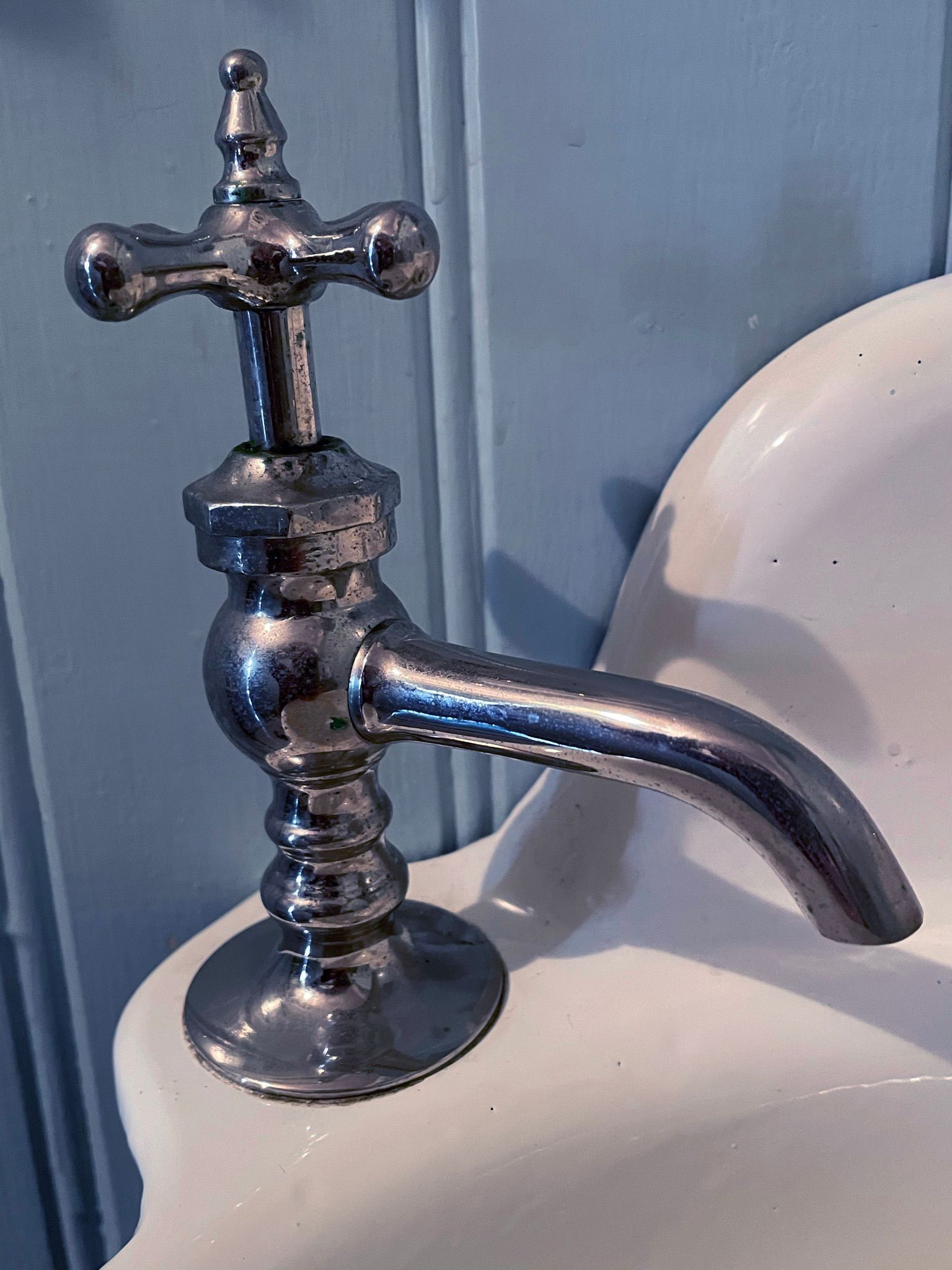 Antique Nickel Brass Sink Faucet — Oakland, CA — Gaslight Interiors