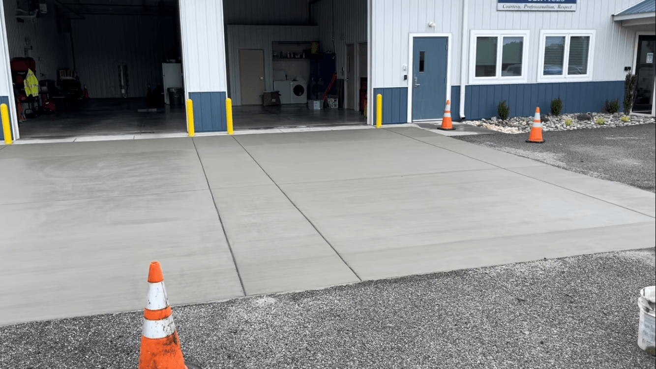 New Laid Concrete Drive With Brushed Finish