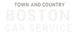 Logo for Town and Country Boston Car Service in gray on a white background.