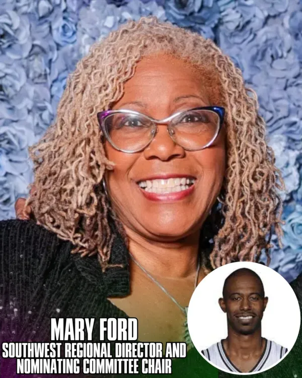 Mary Ford, Southwest Regional Director, smiles; small photo of a man below her.