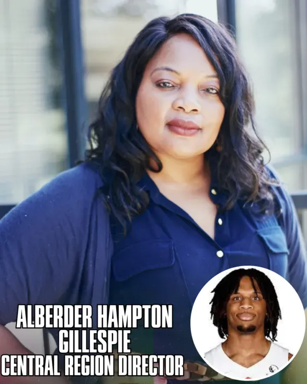Alberder Hampton Gillespie, Central Region Director, with inset photo of a young man with dreadlocks.