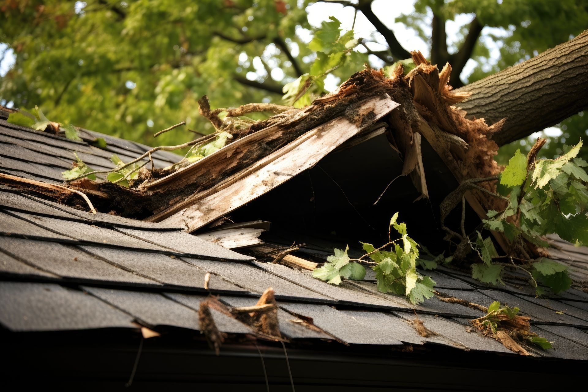 storm damage to roof 