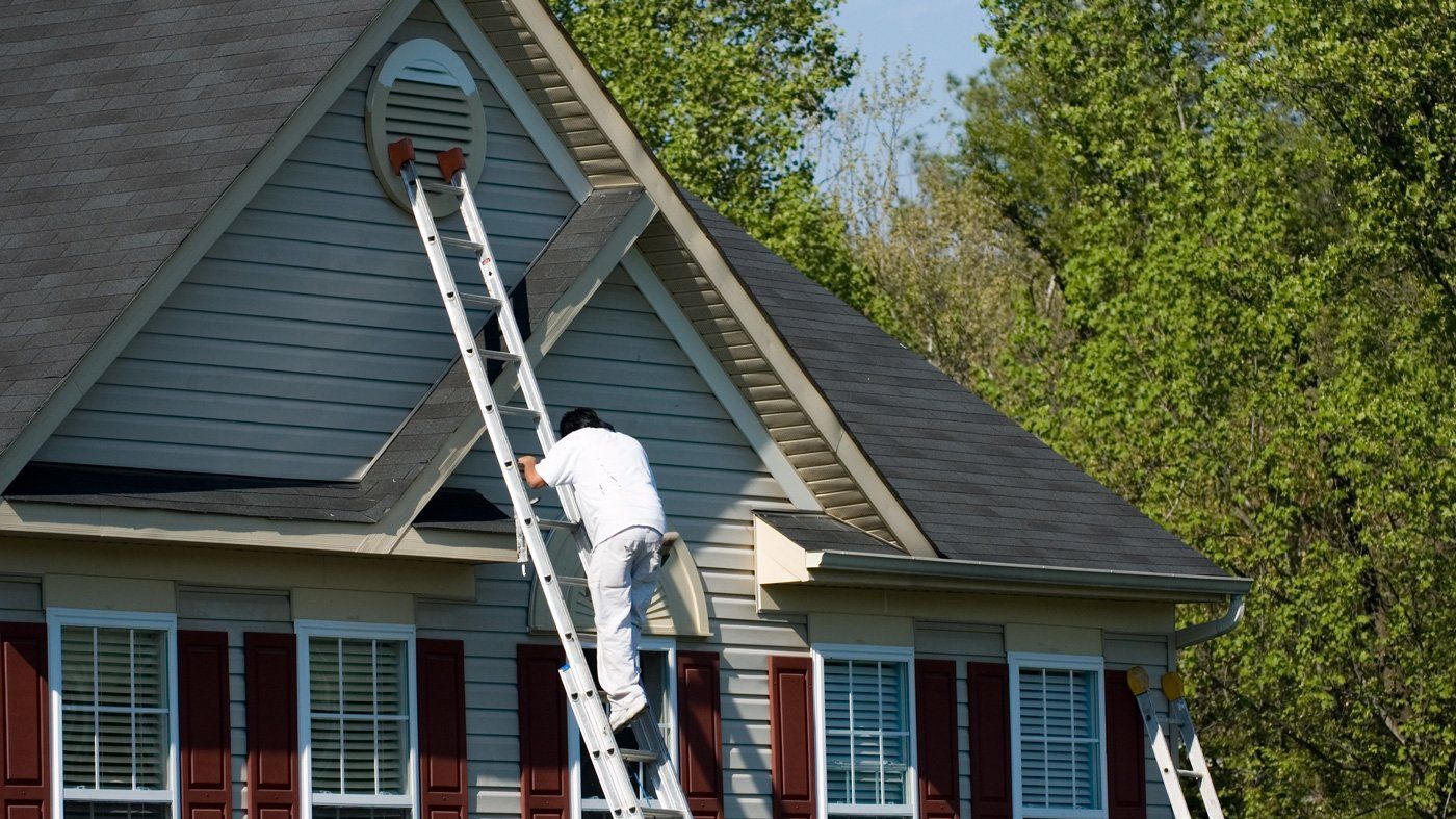 Man Climbing Down The Ladder — Rock Hall, ML — RB Kessinger Painting
