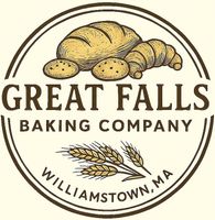 Logo of Great Falls Baking Company: baked goods, wheat stalks, and town name inside a brown circular frame.