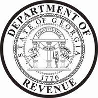 The seal of the department of georgia revenue is black and white.