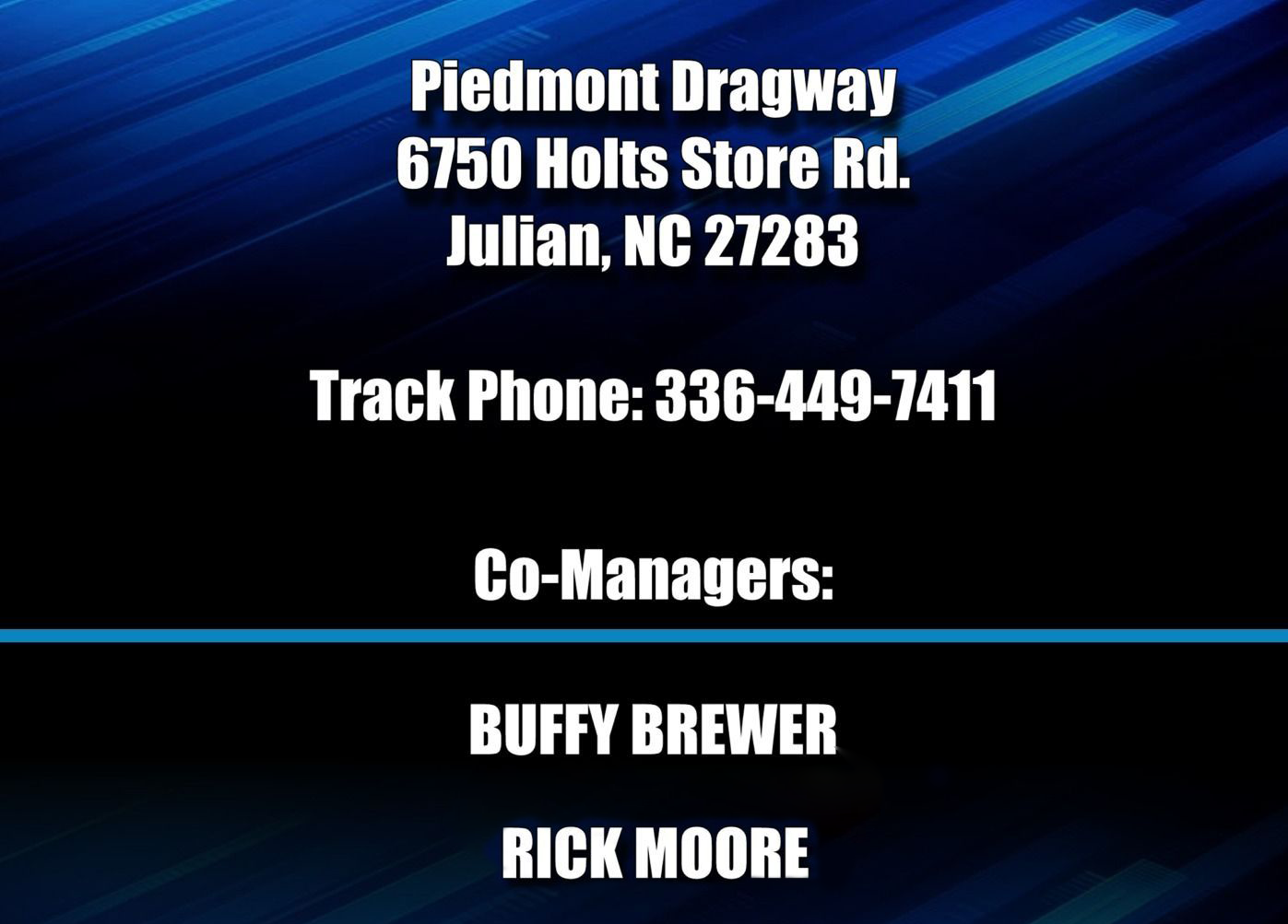 Contact Information — Julian, NC — Piedmont Dragway Inc