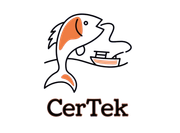 A logo for certek shows a fish and a boat