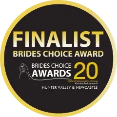 A finalist brides choice award badge for hunter valley and newcastle
