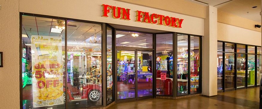 The fun factory is located in a shopping mall.