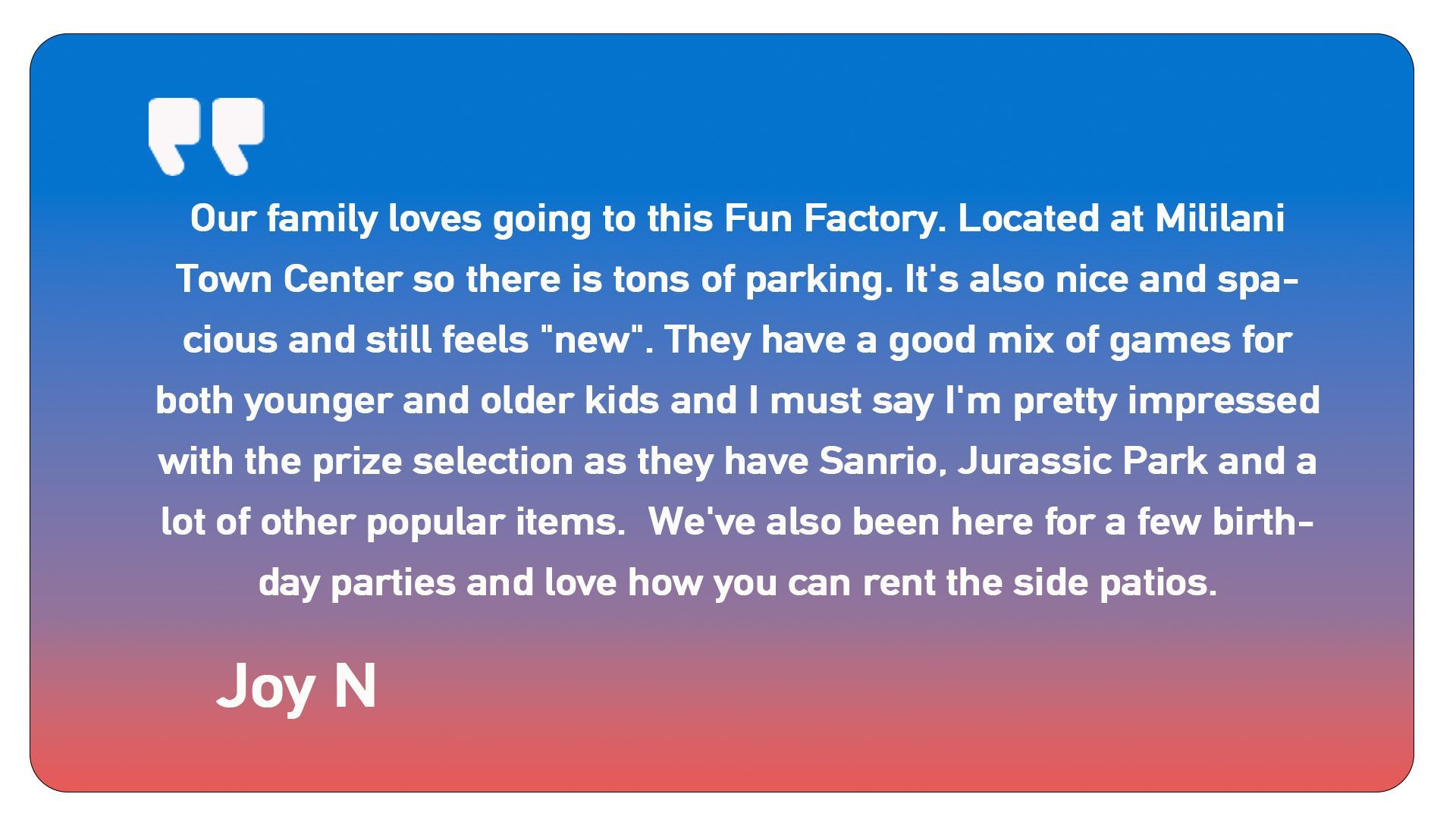 A quote from joy n about the fun factory