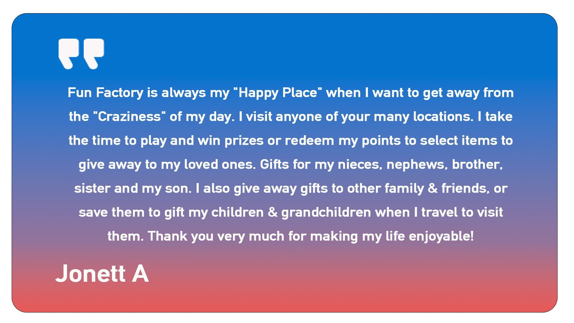 A quote from jonett a is on a blue and red background
