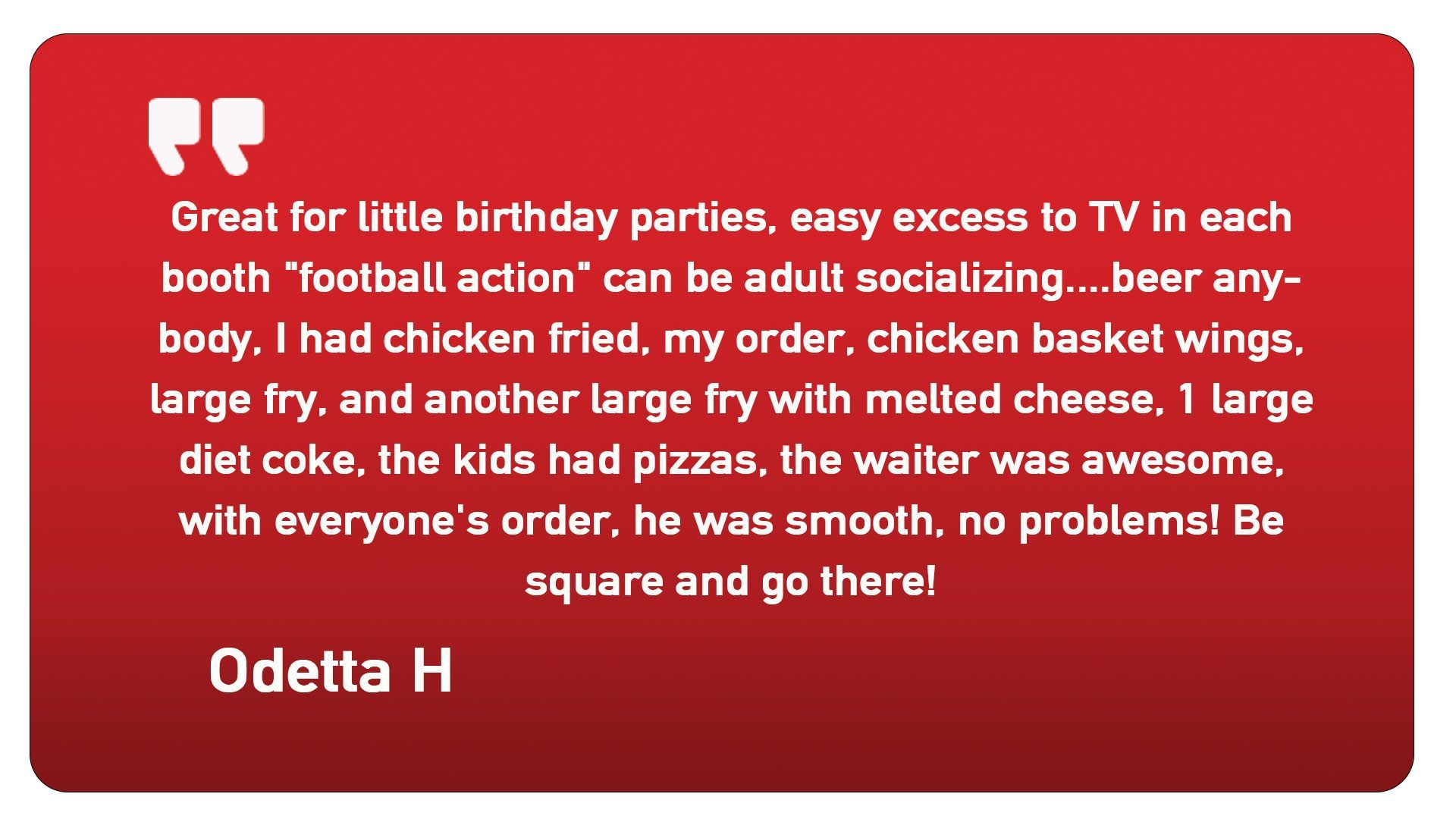 A red sign with a quote from odetta h
