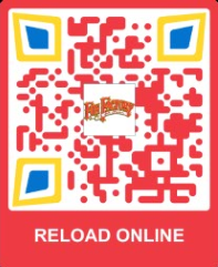 A qr code that says reload online on it